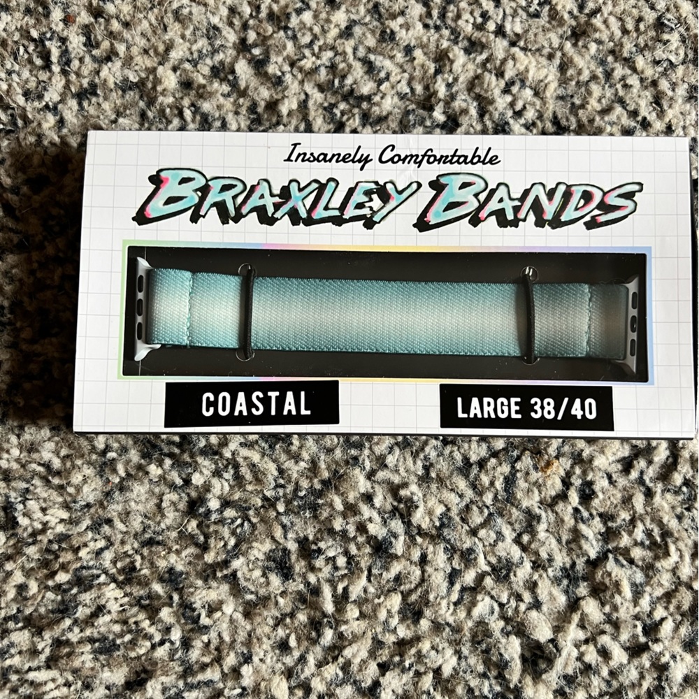 Braxley Bands - Stretchy Apple Watch band - fitted - large 38/40 - “Coastal”
